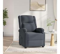 Ziaphsol Sillón Relax Eléctrico Gris Oscuro Terciopelo con Respaldo Ajustable y Reposapiés Giratorio Ergonómico para Salón, Dormitorio
