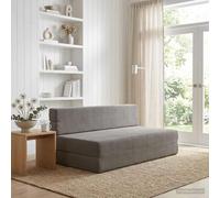 Ziaphsol Sofá cama plegable gris claro 152 x 86,5 x 60 cm tela con función de dormir, diseño moderno, ahorra espacio, extensible, cómoda cama de invitados, ideal para salón, oficina, salón, estilo