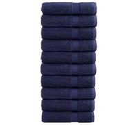 Ziaphsol SOLUND Toallas de ducha azul marino de algodón hilado en anillo, 70 x 140 cm, 600 g m², juego de 10, absorbentes para secar en el baño y para invitados