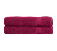 Ziaphsol SOLUND Toallas de mano, 2 unidades, color burdeos, 100 x 200 cm, 600 g/m², 100 % algodón hilado en anillo, absorbentes, suaves, Oeko-Tex Standard 100, para baño, ducha, sauna, playa, fitness