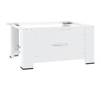 Ziaphsol Soporte para lavadora con cajón, color blanco, de acero, 64 x 55 x 32,5 cm, base de hasta 100 kg, para lavadora, secadora, accesorios, lavandería