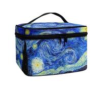 ZIATUBLES Bolsas de cosméticos para mujer, herramientas de belleza de gran capacidad, bolsas de maquillaje portátiles con asa superior para vacaciones al aire libre, Noche estrellada de Van Gogh,