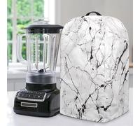 ZIATUBLES Cubierta antipolvo para licuadora con estampado de mármol, color blanco y negro, antihuellas dactilares, a prueba de polvo, con asa, para procesadores de alimentos, fundas protectoras para
