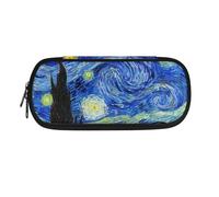 ZIATUBLES Estuche para lápices de gran capacidad con compartimento con cremallera, resistente a la suciedad, bolsa para bolígrafos de moda para la escuela y la oficina, Van Gogh Starry Night, Talla