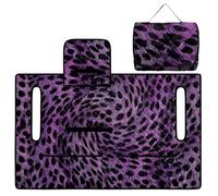 ZIATUBLES Funda de cojín plegable para carrito de golf con estampado de leopardo negro y morado, protector de cojín portátil para carritos EZGO Yamaha