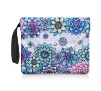 ZIATUBLES Funda para libro con estampado de flores de mandala bohemio con asa de transporte, funda ligera para libros de tapa blanda para mujeres y hombres, accesorios de papelería, 30 x 24 cm