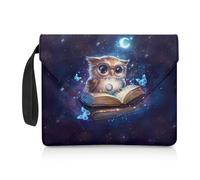 ZIATUBLES Funda protectora para libros, 30 x 24 cm, para amantes de los libros, organizador de libros, Búho vintage mariposa luna, Talla única