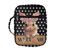 ZIATUBLES Fundas para la Biblia para mujeres y hombres, funda grande para la Biblia con asa, bolsa de mano para la Biblia, bolsillo con cremallera, cubierta de la Biblia para estudio bíblico, punto de