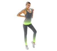 ZiaWorld Conjuntos de Entrenamiento para Mujer de 2 Piezas, Conjunto de Gimnasio Sin Costuras Acanalado Casual Cómodo Top Chaleco Conjuntos de Leggings de Cintura Alta, Chándal Ropa Deportiva