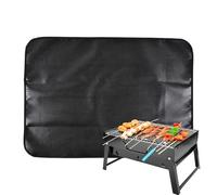Zibeem Alfombrillas para Debajo de Fogón | Alfombrilla Doble Cara Ignífuga para Barbacoa | Impermeable Resistentes Al Calor Plegable Suelo para Exteriores Terraza Picnic Zona Estufa Leña