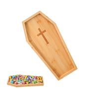 Zibeem Bandeja de Halloween, plato de madera para aperitivos de calabaza y ataúd | Tableros decorativos de embutidos para picnic, fiesta, bufé, boda, restaurante, al aire libre, vacaciones, Halloween