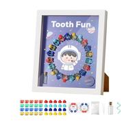 Zibeem Caja de Hada de los Dientes, Caja de Recuerdo del Primer Diente - Caja de recuerdos con exhibición de hadas para niños | Marco de fotos de dientes de leche y organizador de recuerdos para