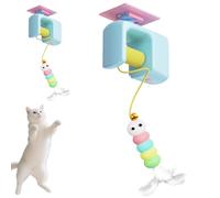 Zibeem Juguete para gatos - Teaser de techo autoadhesivo - Accesorios de entrenamiento estables y divertidos suministros de entretenimiento para mascotas para interiores y exteriores, sala de estar