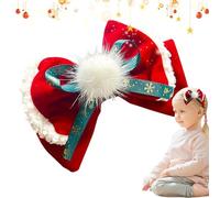 Zibeem Lazos para el pelo navideños,Lazos navideños para niñas | Hermosos clips de lazo - Pinzas para el pelo rojas coloridas, lindos accesorios navideños para el cabello para fiestas de Navidad,