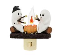 Zibeem Luz nocturna fantasma de Halloween, luz nocturna de reunión de fuego, exquisita decoración multifuncional para sala de estar, mesa, dormitorio, chimenea, entrada