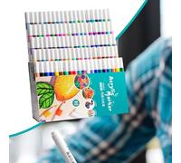 Zibeem Marcadores de pintura para niños,Marcadores de tela para niños, Pluma fina para pintura rupestre, Suministros de arte, manualidades de colores, impermeables, de secado rápido para y