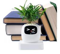 Zibeem Robot De Plantas - Jardineras con IA Inteligente para Mascotas Y Múltiples Expresiones - Maceta para Suculentas - para Interior Hogar Oficina Sala Dormitorio Balcón Patio Cumpleaños San