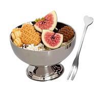 Zibeem Tazón de para - Tazas de postre de acero inoxidable con patas para servir, mini tazas de batido de leche, taza de batido para postre, yogur, decoraciones de fiesta de cumpleaños