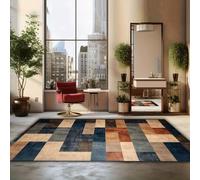 ZIBENE Alfombra Exterior Reutilizable : Motivos Hoja, Azulejo y Piedra. Alfombrilla Antideslizante Lavable para Entrada, Balcón, Pérgola, Jardín y Autocaravana - Alfombra Yoga Gruesa.[100X160cm]