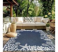 ZIBENE Alfombra Exterior Reutilizable : Motivos Hoja, Azulejo y Piedra. Alfombrilla Antideslizante Lavable para Entrada, Balcón, Pérgola, Jardín y Autocaravana - Alfombra Yoga Gruesa.[40X60cm]