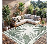 ZIBENE Alfombra Exterior Reutilizable : Motivos Hoja, Azulejo y Piedra. Alfombrilla Antideslizante Lavable para Entrada, Balcón, Pérgola, Jardín y Autocaravana - Alfombra Yoga Gruesa.[100X160cm]