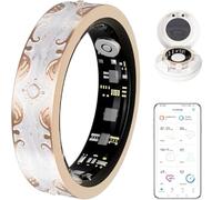 ZIBENE Anillo Inteligente Impermeable para Hombres y Mujeres, Rastreador de Salud para la Actividad Diaria, Anillo de Fitness Recargable con Seguimiento de Sueño/Pasos/Calorías (Silver 8#).