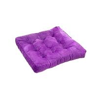 ZIBENE Cojinespara Sillas De Comedor 50x50, Cojines para Sillas De Jardin Grandes, Cuadrado Cojines Sillas de Exterior, Terciopelo Suave Cojines para Sillas de Cocina de Cuadros Púrpura 2