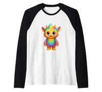 "Zibibi "Rainbow Monster Tees & Apparel Cute Colorful Kawai Camiseta Manga Raglan
