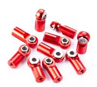 ZIBOXI 10 Piezas M2.5, Extremo de Barra de Enlace pivotante, Cabeza de articulación de Bolas for Modelos de helicóptero, avión, Barco, Oruga, RC, Pieza de actualización(Red)