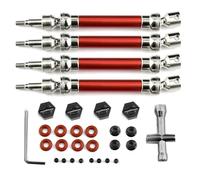 ZIBOXI 4 Ejes de transmisión CVD con Rueda Hexagonal for Arrma New Big Rock V3 3S BLX 4x4 (no Compatible con Old Big Rock) a Escala 1/10. Piezas de actualización.(Red)