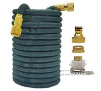ZIBOXI Manguera de riego for hogar y jardín, mágica de alta presión, 2,5-30 metros, conector doble Flexible, pistola de lavado for coche, color verde oscuro, 25-100 pies(Color:Dark Green Hose,Size:25f