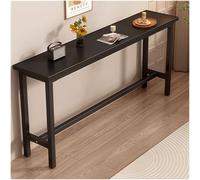 Zickdom Mesa Alta de Bar para Cocina, Mesa de Bistro Rectangular con Tablero de Madera Maciza y Estructura de Acero al Carbono, Diseño Industrial, Montaje Sencillo