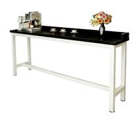 Zickdom Mesa Alta de Bar para Cocina, Mesa de Bistro Rectangular con Tablero de Madera Maciza y Estructura de Acero al Carbono, Diseño Industrial, Montaje Sencillo