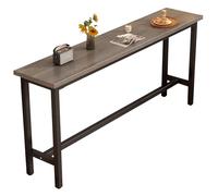 Zickdom Mesa Alta de Bar para Cocina, Mesa de Bistro Rectangular con Tablero de Madera Maciza y Estructura de Acero al Carbono, Diseño Industrial, Montaje Sencillo