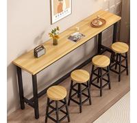 Zickdom Mesa Alta de Bar para Cocina, Mesa de Bistro Rectangular con Tablero de Madera Maciza y Estructura de Acero al Carbono, Diseño Industrial, Montaje Sencillo