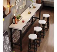 Zickdom Mesa Alta de Bar para Cocina, Mesa de Bistro Rectangular con Tablero de Madera Maciza y Estructura de Acero al Carbono, Diseño Industrial, Montaje Sencillo