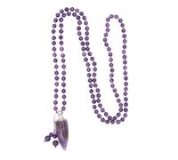 Zicnjodye 1 collar de piedra natural para mujer, colgante de bala, collar largo con cuentas de ojo de tigre, cuarzo verde, morado, rosa, Piedra