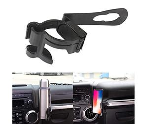 Zicobox JK - Soporte multifunción para teléfono y taza de bebida, organizador de soporte atornillado 2 en 1 para Jeep Wrangler JK Rubicon Sahara Sport 2/4 puertas 2011-2018