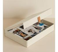 ZICOTO Caja decorativa de almacenamiento de fotos con tapa, un hermoso organizador de lino perfecto para almacenar de forma segura tus fotos, documentos, suministros de álbumes de recortes, recuerdos