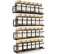 ZICOTO Organizador de especias que ahorra espacio para armarios o soportes de pared, juego de 4 estantes colgantes fáciles de instalar, organizador de condimentos perfecto para tu armario de cocina