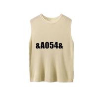 ZICUE Chalecos De Punto para Mujer A La última Sin Mangas Ligeros De Corte Holgado Y Suaves con Cuello Redondo Camisetas Sin Mangas Cortas De Un Solo Color Albaricoque XXL
