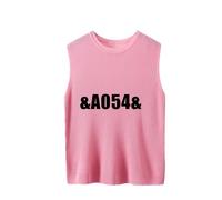 ZICUE Chalecos De Punto para Mujer A La última Sin Mangas Ligeros De Corte Holgado Y Suaves con Cuello Redondo Camisetas Sin Mangas Cortas De Un Solo Color Rose Rosa 7XL