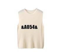 ZICUE Chalecos De Punto para Mujer A La última Sin Mangas Ligeros De Corte Holgado Y Suaves con Cuello Redondo Camisetas Sin Mangas Cortas De Un Solo Color Beige L