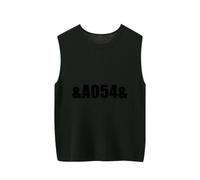 ZICUE Chalecos De Punto para Mujer A La última Sin Mangas Ligeros De Corte Holgado Y Suaves con Cuello Redondo Camisetas Sin Mangas Cortas De Un Solo Color Negro XXL