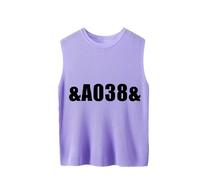 ZICUE Mujer Simple Crewneck Plus Size Tank Top Sin Mangas Suelto Chaleco De Punto Suave Morado Oscuro 10XL