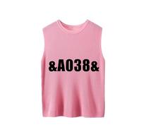 ZICUE Mujer Simple Crewneck Plus Size Tank Top Sin Mangas Suelto Chaleco De Punto Suave Rose Rosa 10XL