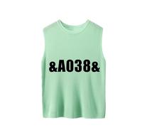 ZICUE Mujer Simple Crewneck Plus Size Tank Top Sin Mangas Suelto Chaleco De Punto Suave Verde Menta 10XL