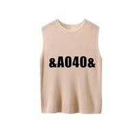 ZICUE Mujer Simple Cuello Tripulado Color Sólido Tank Top Casual Sin Mangas Suelto Chaleco De Punto Suave Caqui 10XL