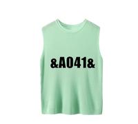 ZICUE Mujer Simple Cuello Tripulado Color Sólido Tank Top De Moda Sin Mangas Suelto Chaleco De Punto Suave Verde Menta 10XL