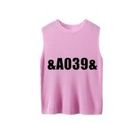ZICUE Mujer Simple Cuello Tripulado Color Sólido Tank Top Sin Mangas Suelto Chaleco De Punto Suave Rosa Claro 10XL